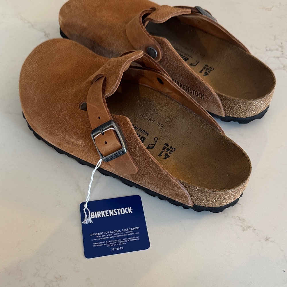 Birkenstock Boston clogs in cognac new in box